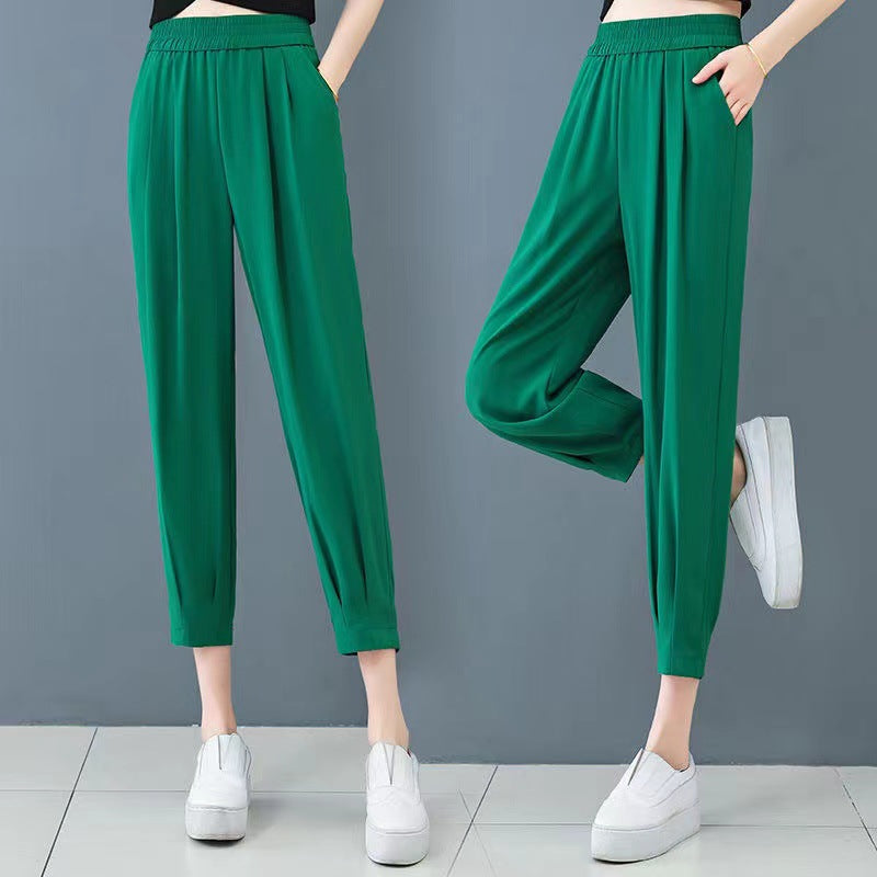 Pantalon droit décontracté extensible et respirant pour femme