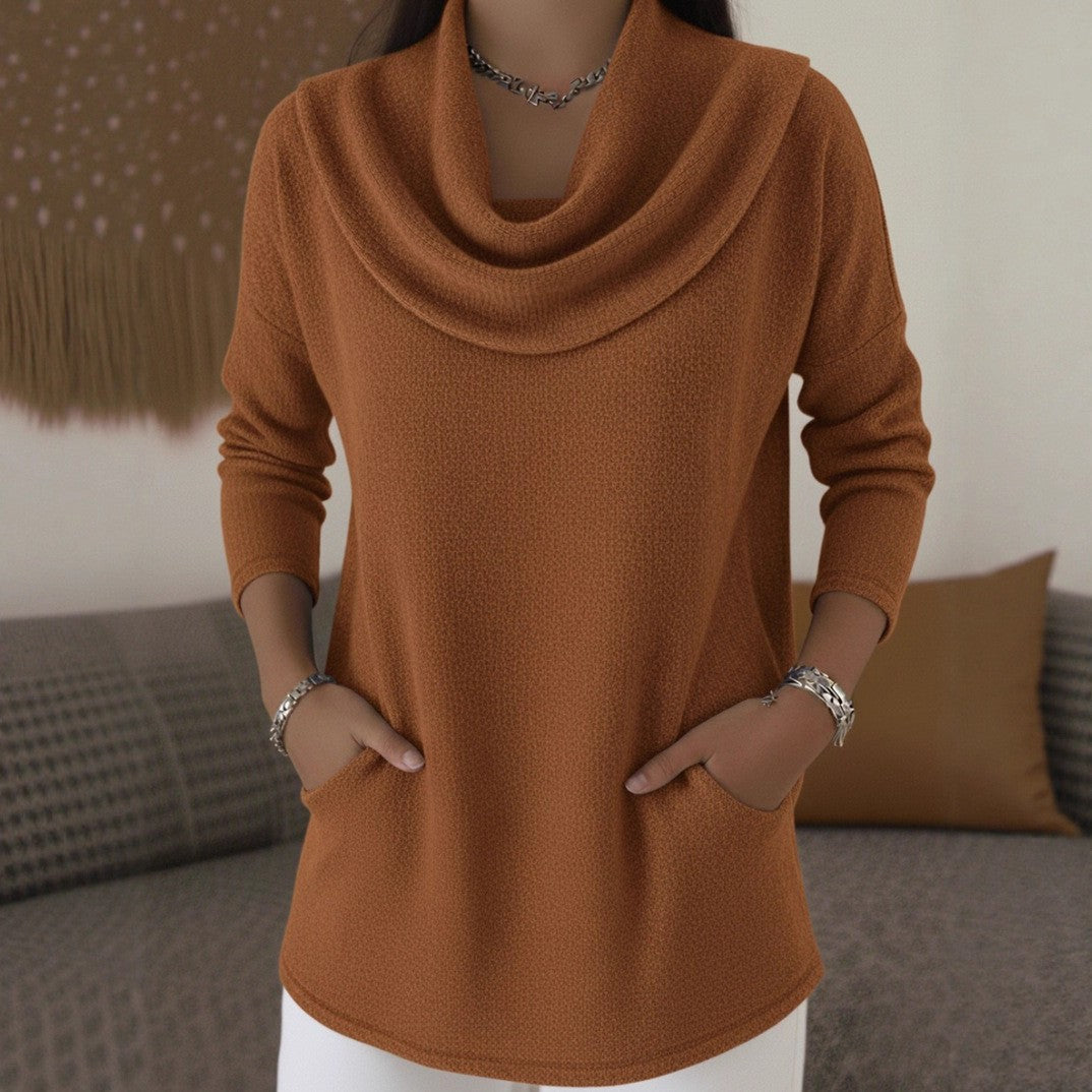 Lia | Pull Doux avec Col Col V