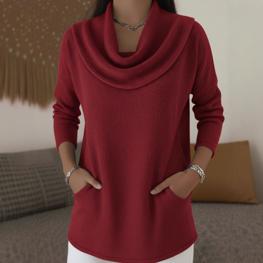 Lia | Pull Doux avec Col Col V
