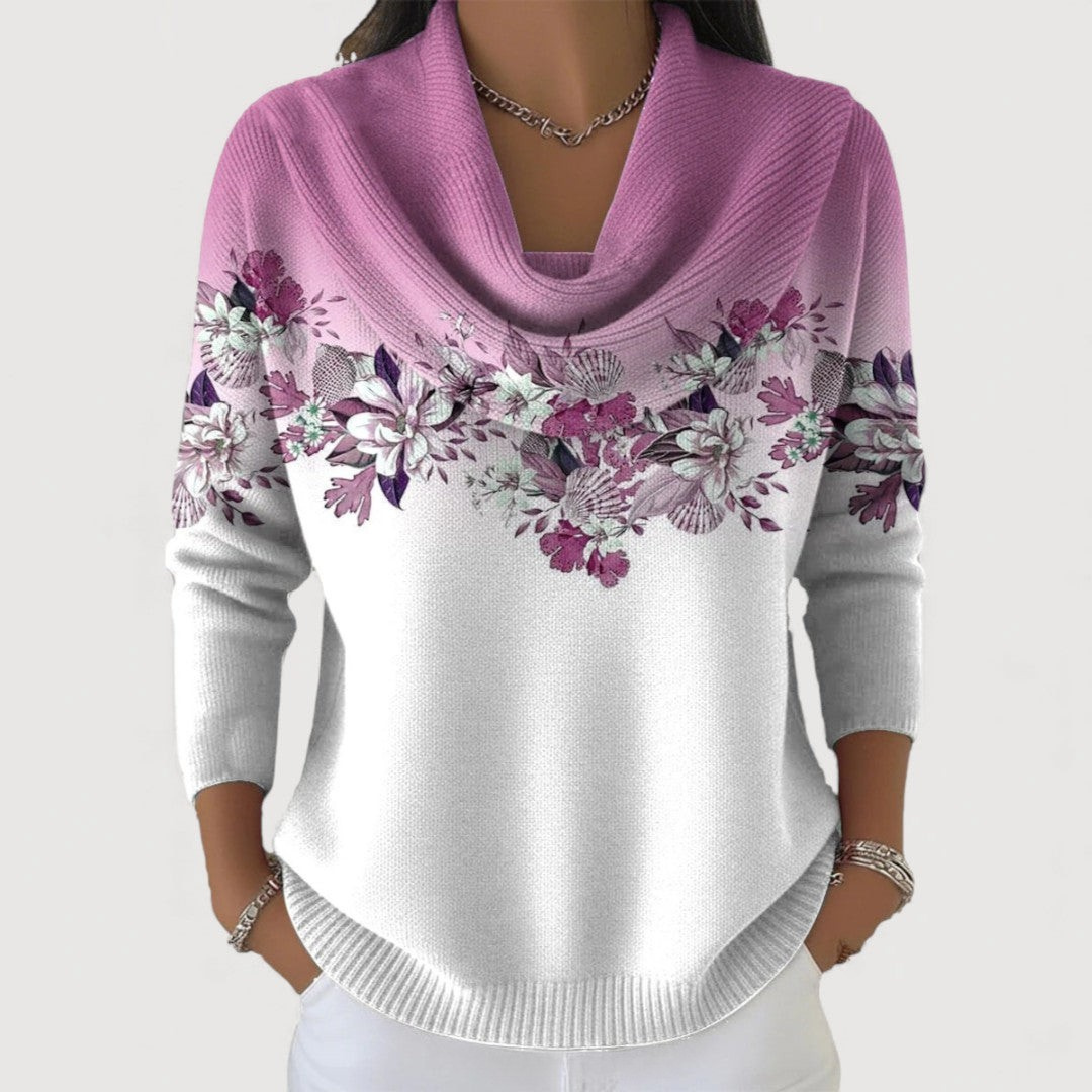 Alora | Pull floral avec col doux