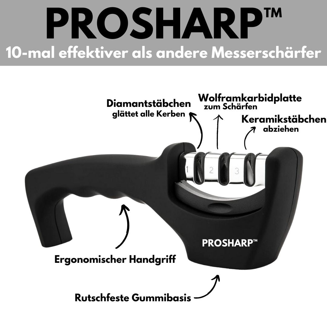 ProSharp – Aiguiseur professionnel de couteaux en céramique à 3 niveaux
