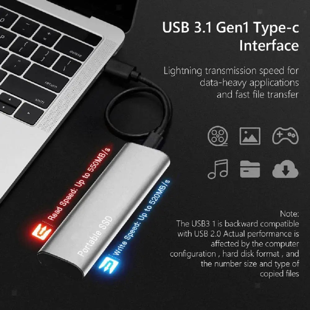 SSD portable en aluminium haute vitesse