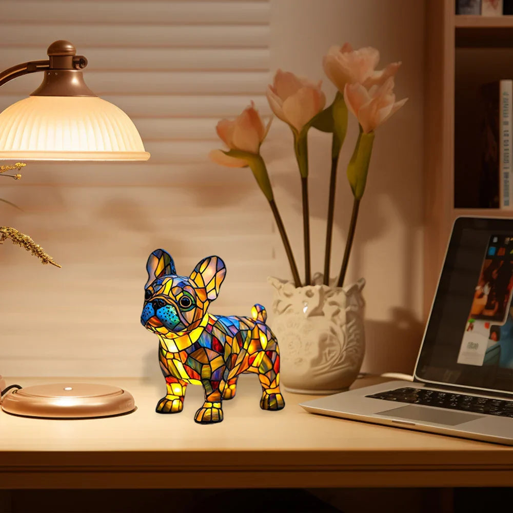 Lampe chien lumineuse artisanale
