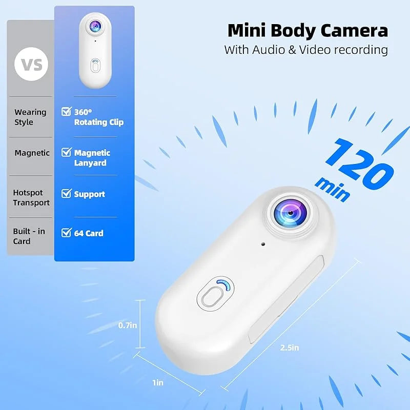 Caméra d'action mini 4K portable étanche