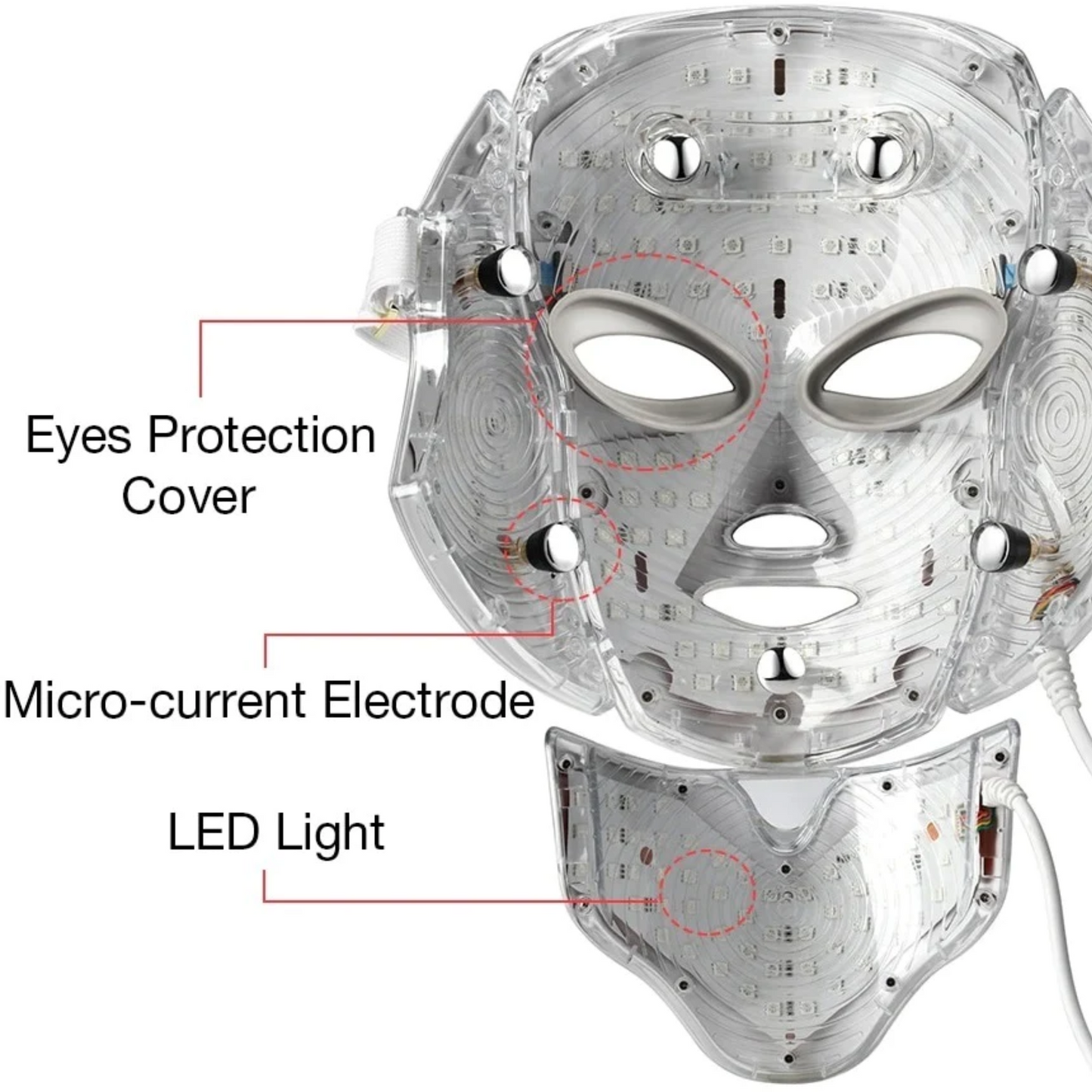 nordivo – Masque LED pour le visage avec plusieurs modes de lumière