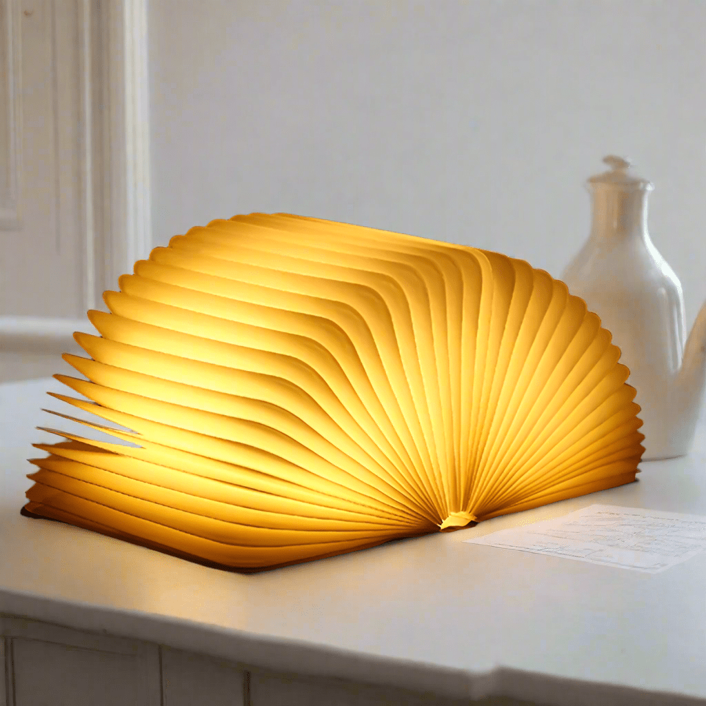 Lampe de table pliante en bois LED