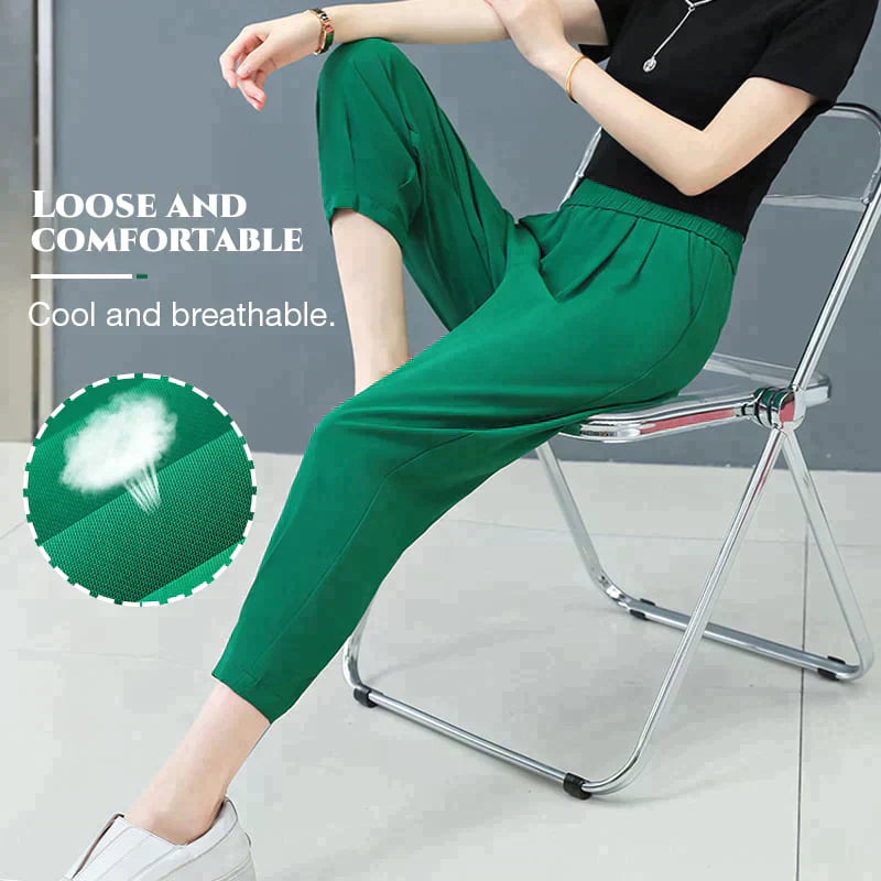Pantalon droit décontracté extensible et respirant pour femme