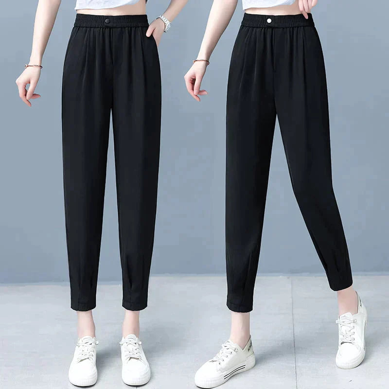 Pantalon droit décontracté extensible et respirant pour femme