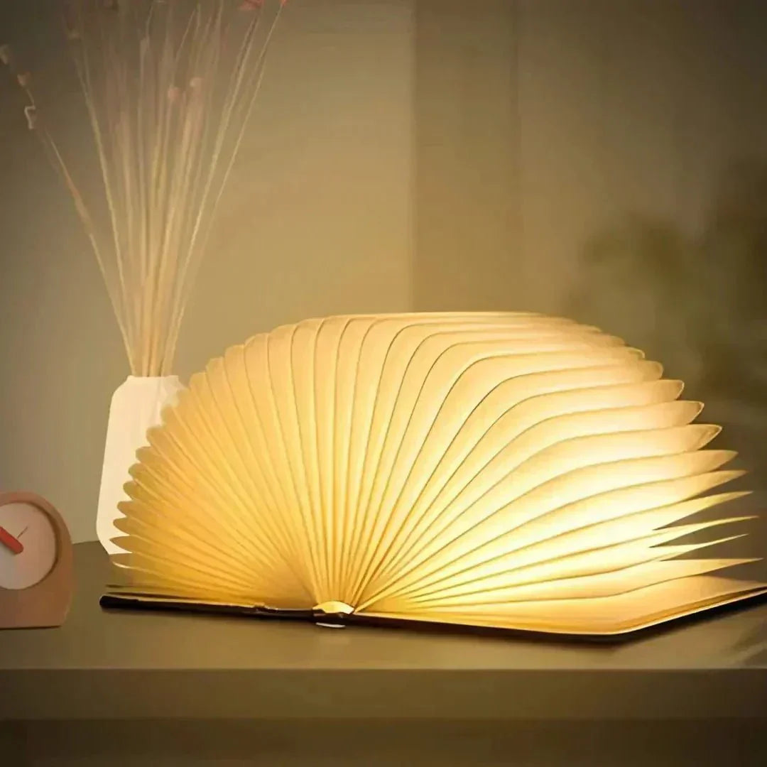 Lampe de table pliante en bois LED