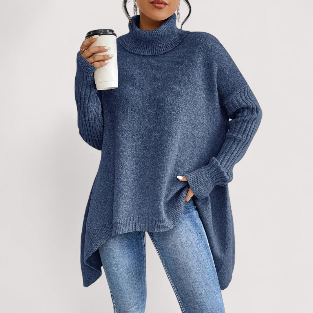 Patricia – Pull à Col Montant Long et Élégant