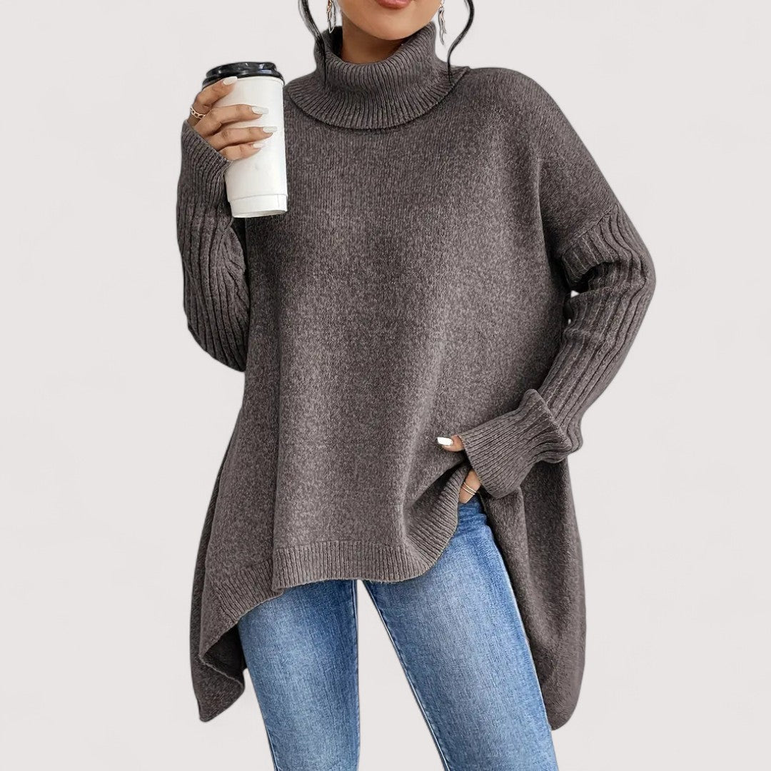 Patricia – Pull à Col Montant Long et Élégant
