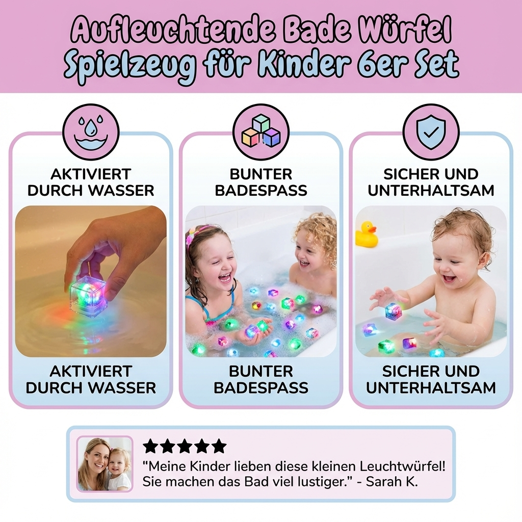 Cubi da bagno luminosi per bambini Set da 6