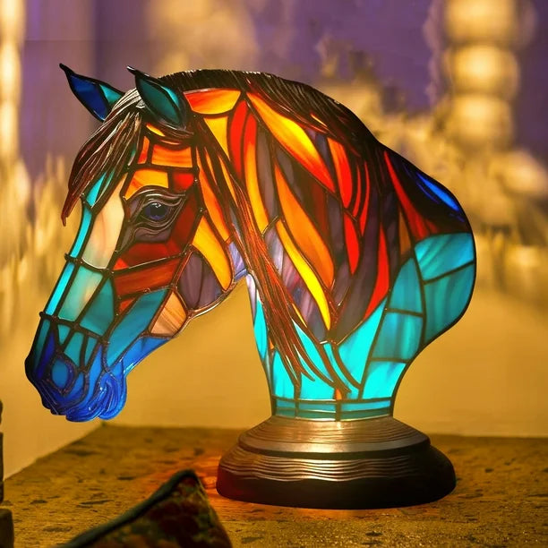 Lampe cheval lumineuse artisanale