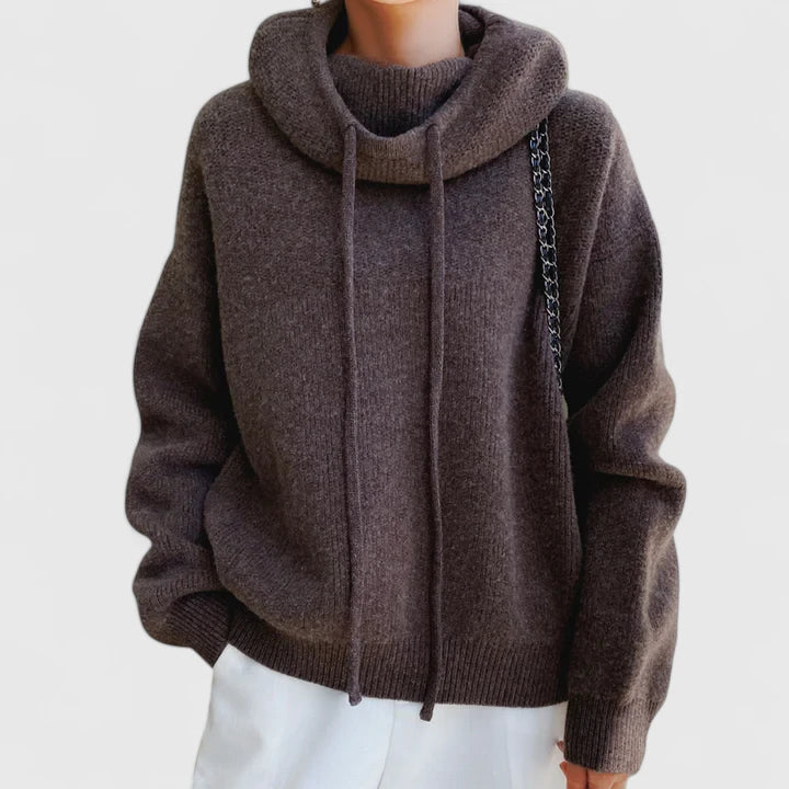 Marie | Pull Cozy avec Col Col Montant et Capuche