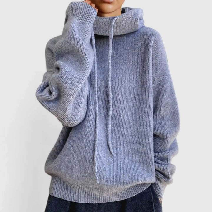 Marie | Pull Cozy avec Col Col Montant et Capuche
