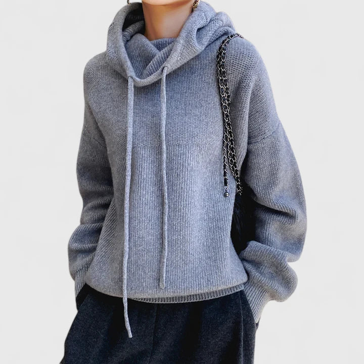 Marie | Pull Cozy avec Col Col Montant et Capuche