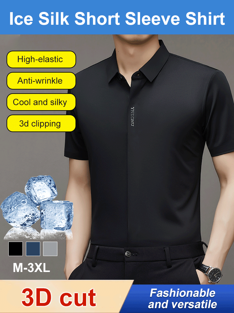 🔥Nuovi arrivi - 80% di sconto🔥Camicia da uomo in seta ghiacciata ad asciugatura rapida