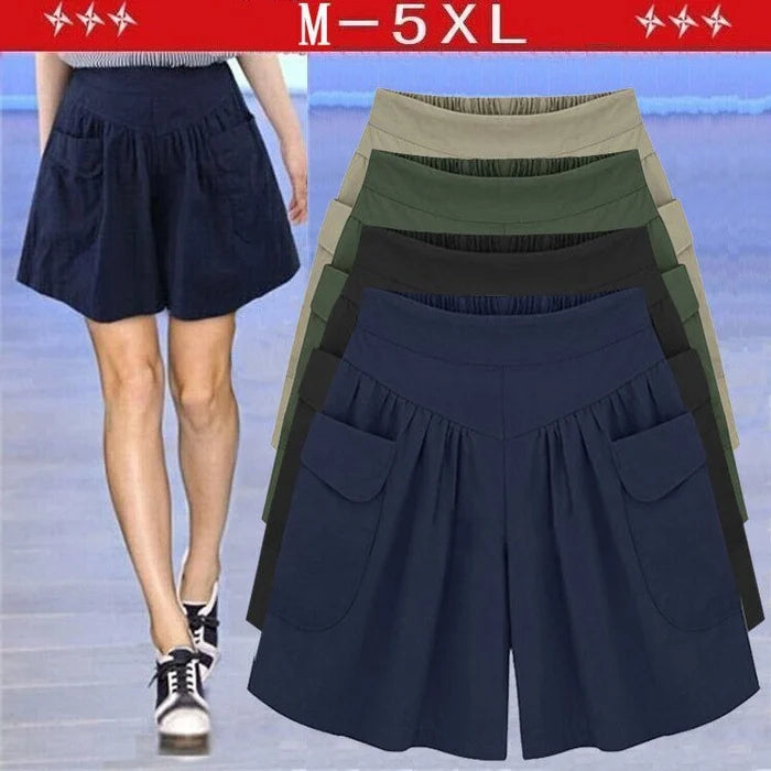 Shorts de plage décontractés pour femme avec taille élastique