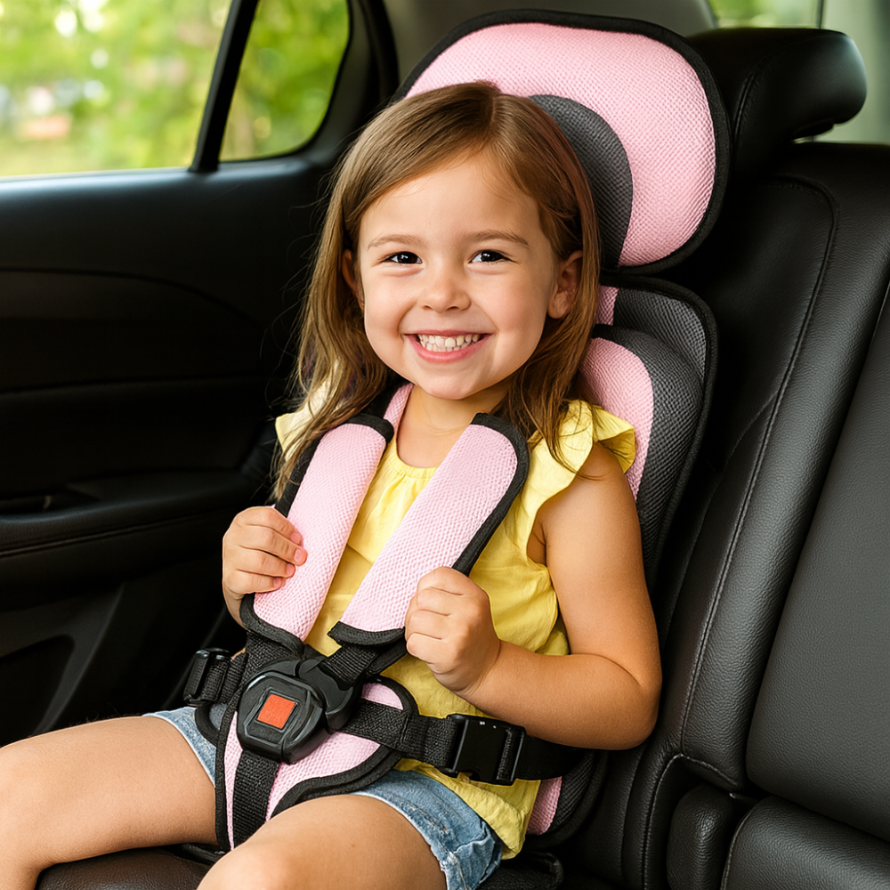 Seggiolino booster per auto pieghevole