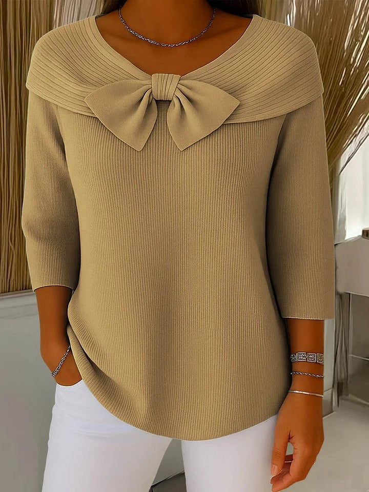 Noemi   -  maglione morbido ed elegante con fiocco