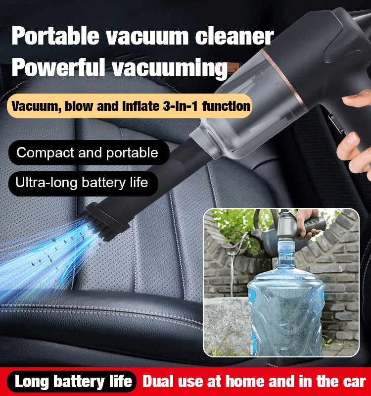 Aspirateur sans fil 3-en-1 pour maison et voiture : aspire, souffle et gonfle