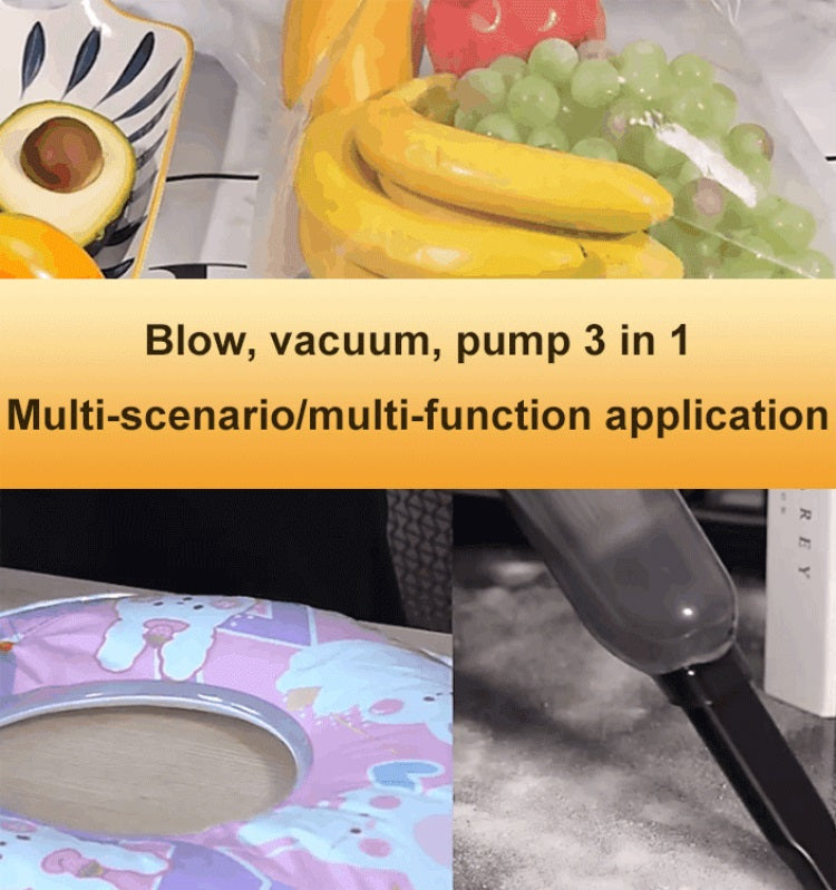 Aspirateur sans fil 3-en-1 pour maison et voiture : aspire, souffle et gonfle