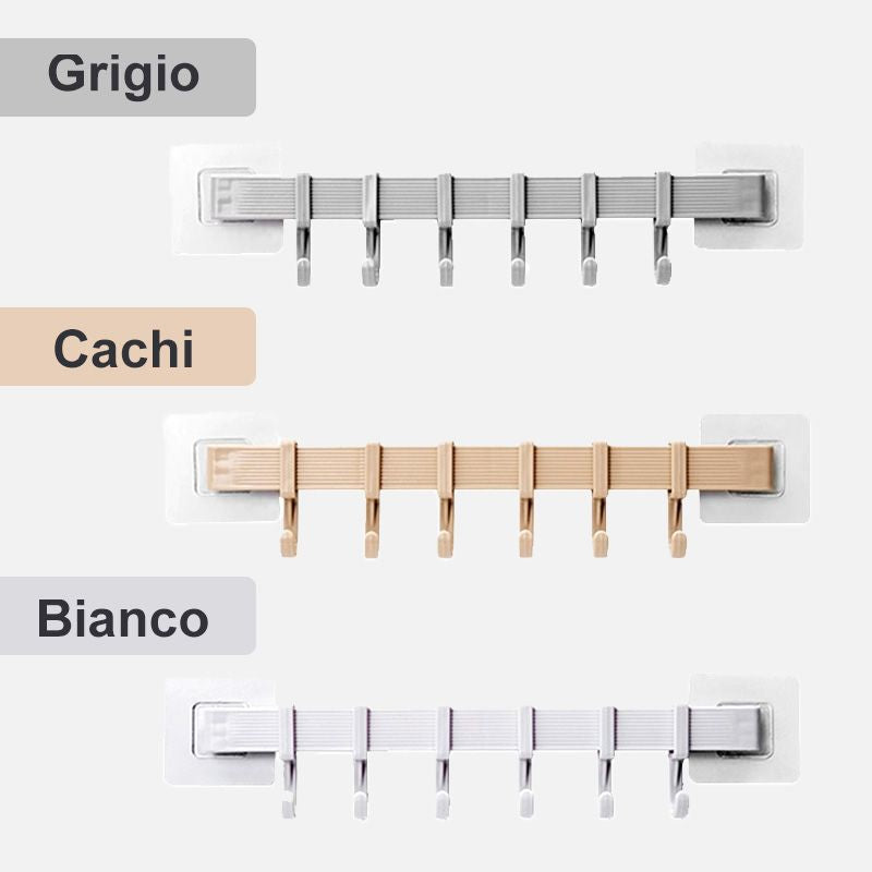 Porte-manteau de cuisine multifonction avec 6 crochets