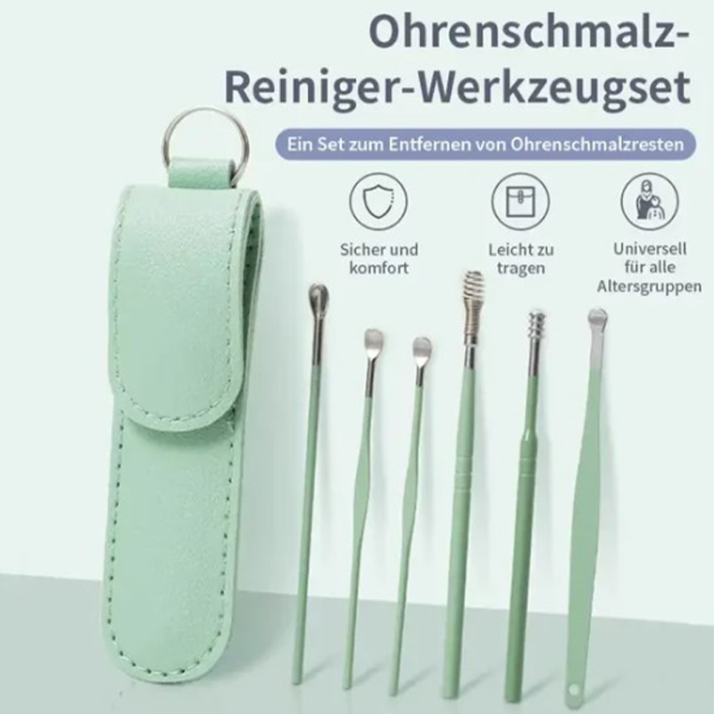 Ensemble portable de 6 pièces en acier inoxydable pour le nettoyage des oreilles