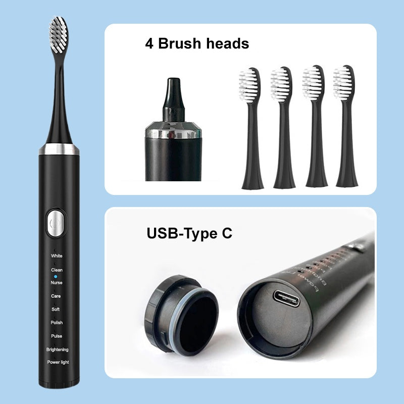 Brosse à dents électrique sonique avec 8 modes pour adultes