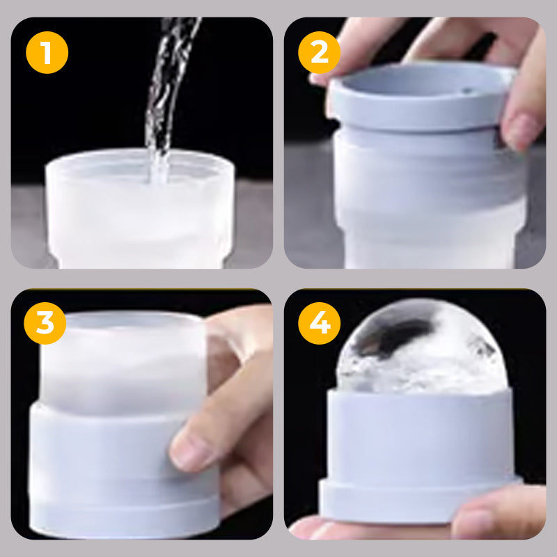 Moule portable en silicone pour glaçons sphériques
