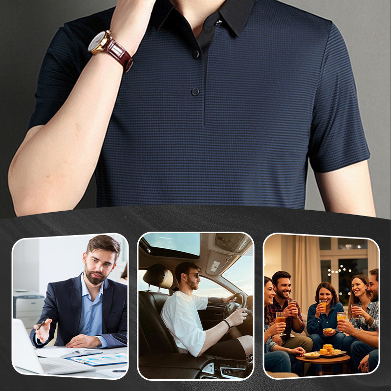 Chemise décontractée classique à rayures pour homme