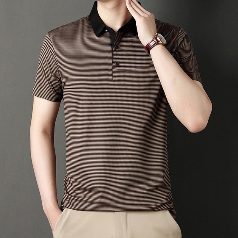 Chemise décontractée classique à rayures pour homme