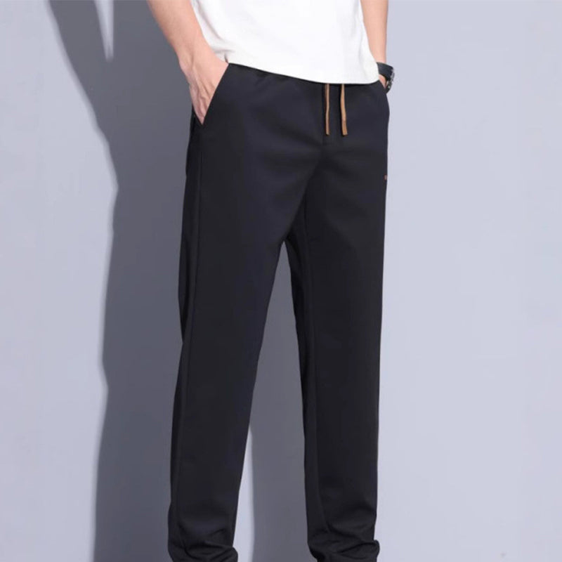 Pantalon décontracté pour homme en soie glacée