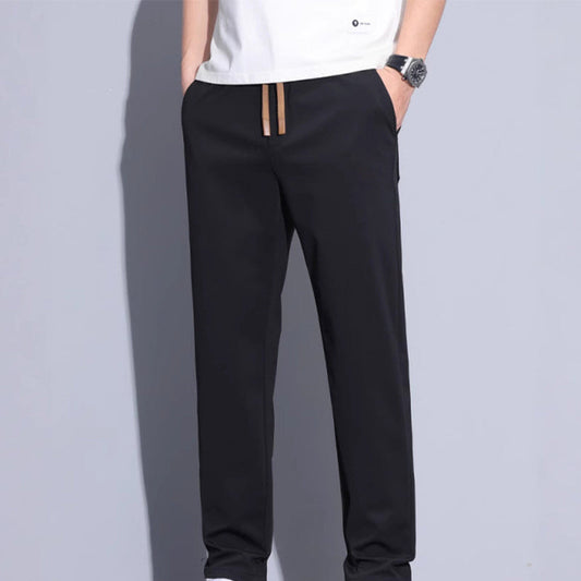 Pantalon décontracté pour homme en soie glacée