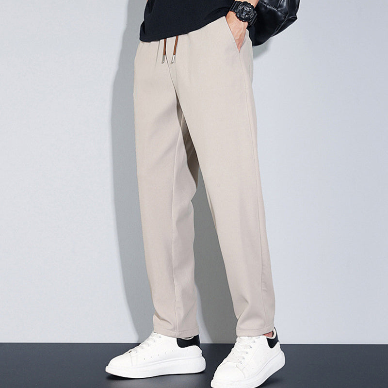 Pantalon décontracté pour homme en soie glacée