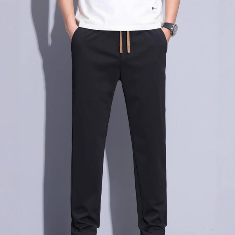 Pantalon décontracté pour homme en soie glacée