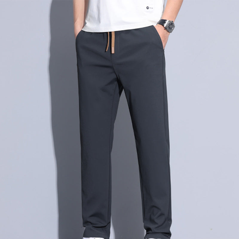Pantalon décontracté pour homme en soie glacée