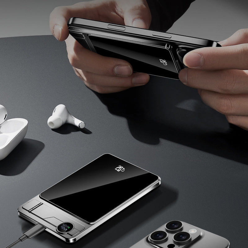 Power bank magnétique à double mode avec support