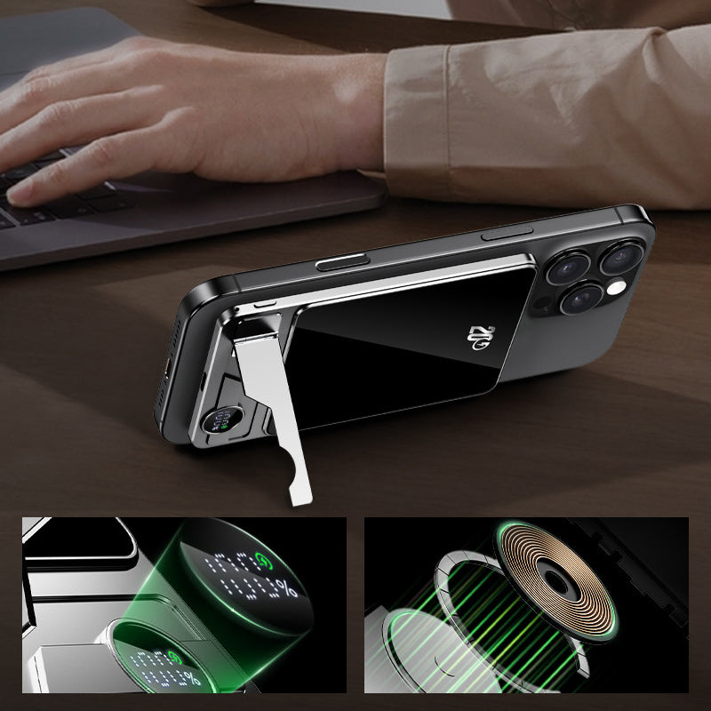 Power bank magnétique à double mode avec support