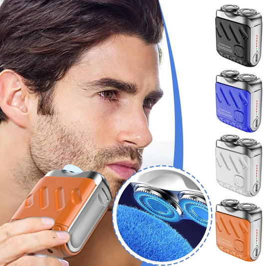 Rasoio Elettrico Rotativo Portatile a Doppio Anello