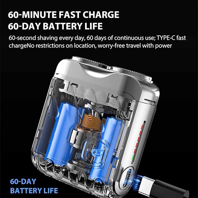 Rasoir électrique rotatif portable à double anneau