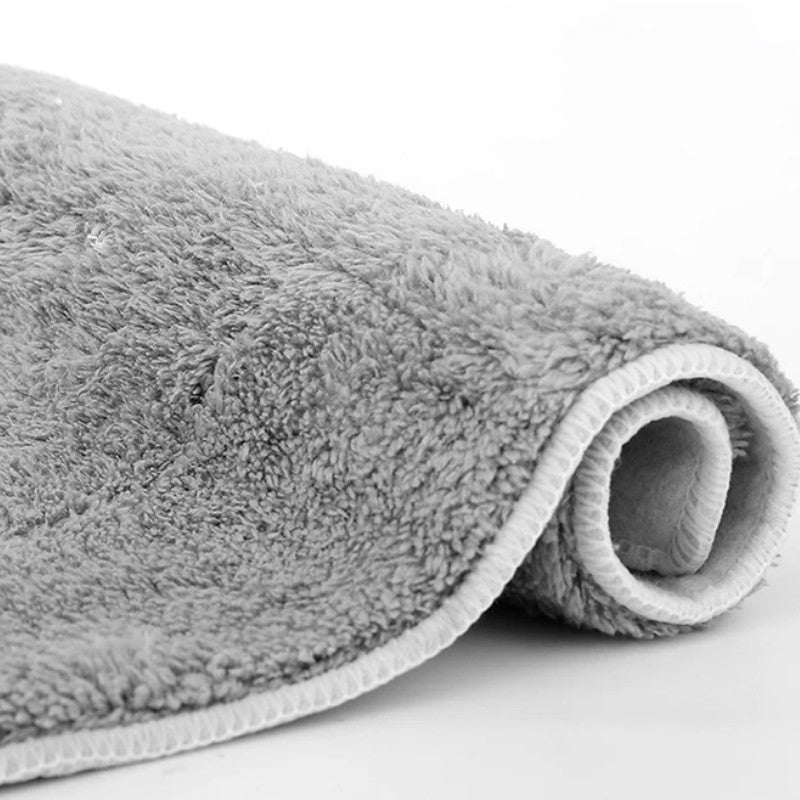 Mocio Piatto avec Manche en Acier Inoxydable, Équipé de Chiffons Lavables et Réutilisables