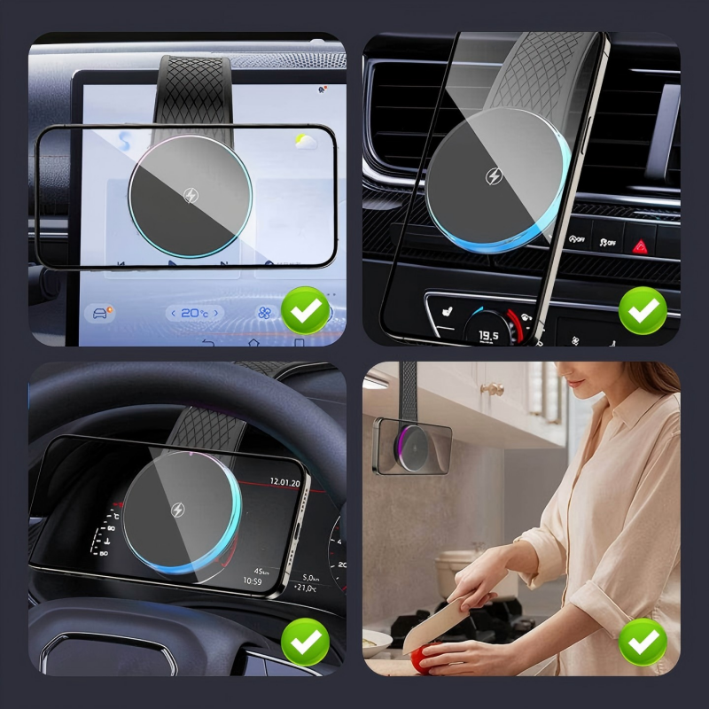 Support de voiture avec recharge rapide et bras réglable à 360°