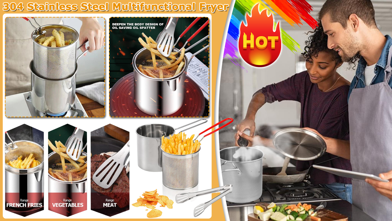 Friteuse Multifonction en Acier Inoxydable 304