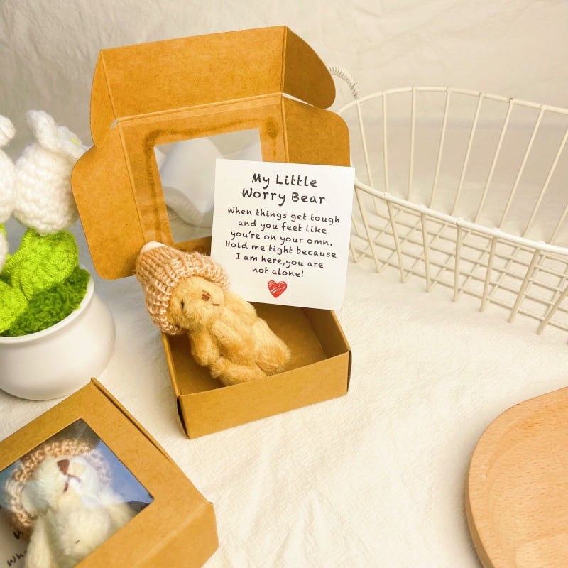 🐻🎁Fatto A Mano Mini Orsacchiotto Di Peluche In Scatola💌💞