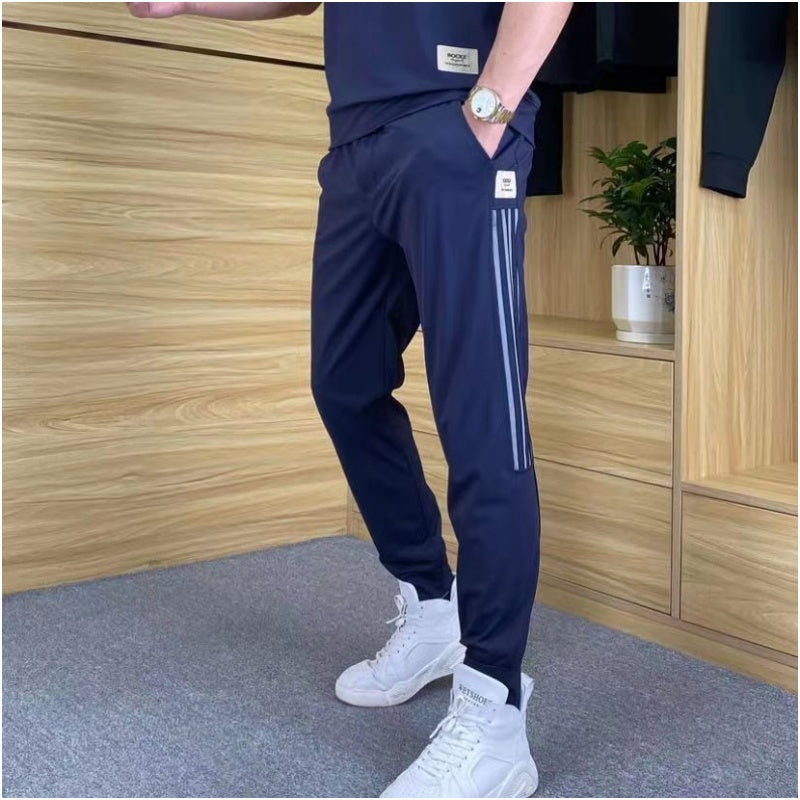 Ensemble Homme 2 Pièces à Haute Élasticité : T-shirt à Manches Courtes et Jogging