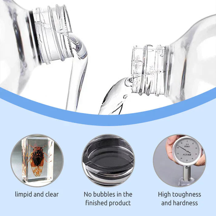 Kit de résine époxy et durcisseur transparents et cristallins – Colle transparente en goutte, créativité illimitée !