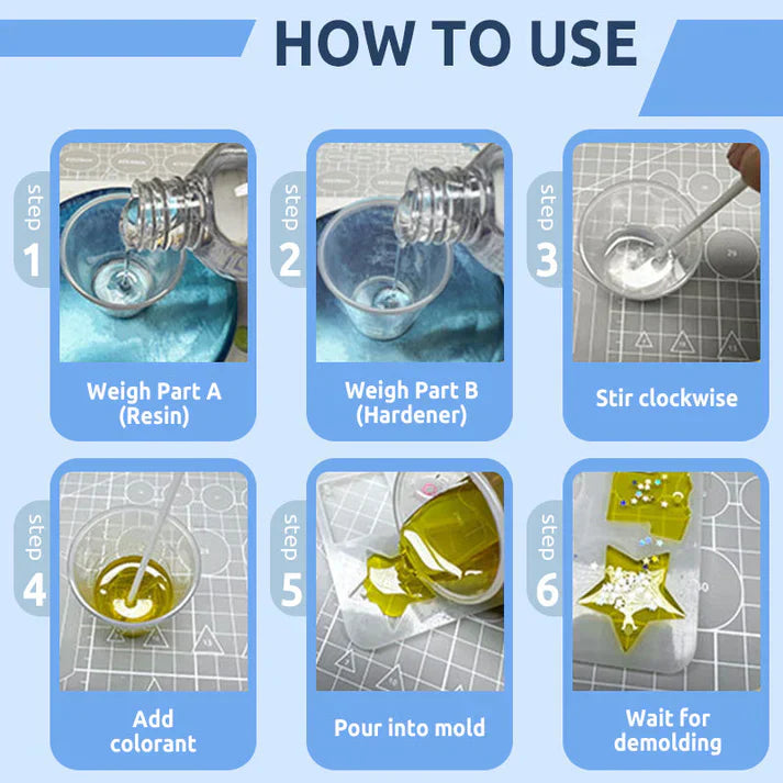 Kit de résine époxy et durcisseur transparents et cristallins – Colle transparente en goutte, créativité illimitée !