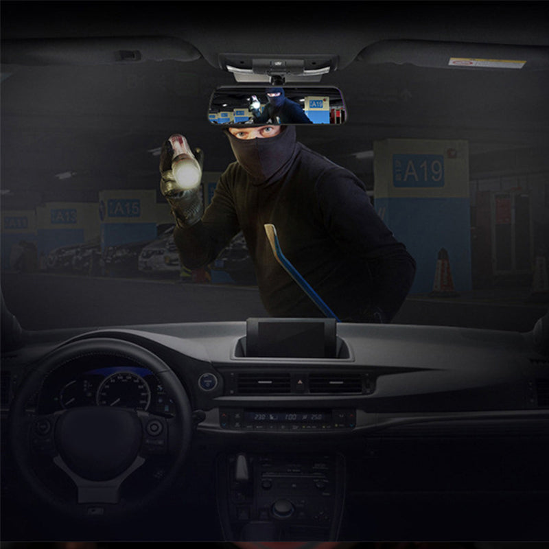 Double dashcam Full HD de 10 pouces avec surveillance de stationnement et vision nocturne - Carte SD de 64 Go et adaptateur OBD inclus