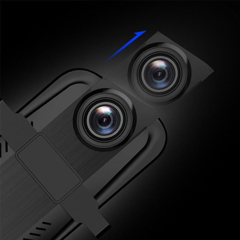 Double dashcam Full HD de 10 pouces avec surveillance de stationnement et vision nocturne - Carte SD de 64 Go et adaptateur OBD inclus